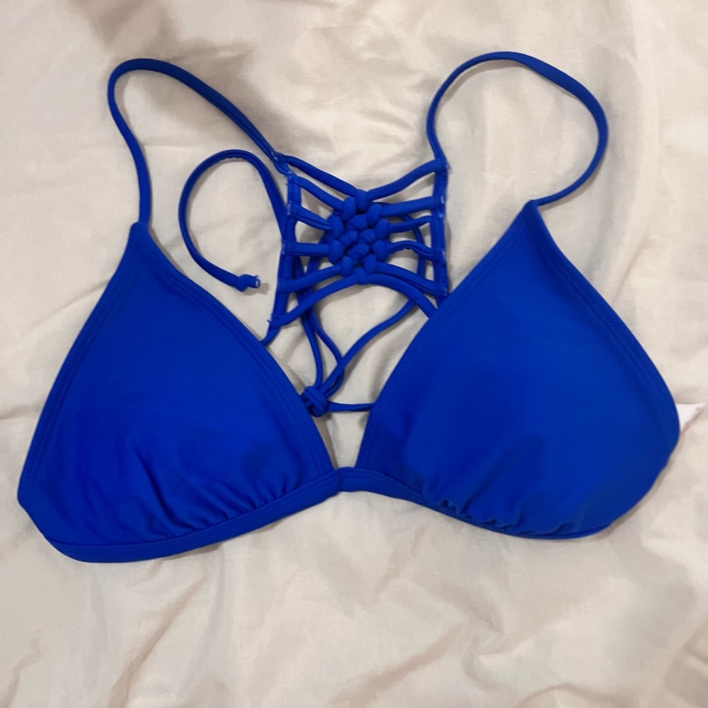Xhilaration Royal Blue Triangle Bikini Top